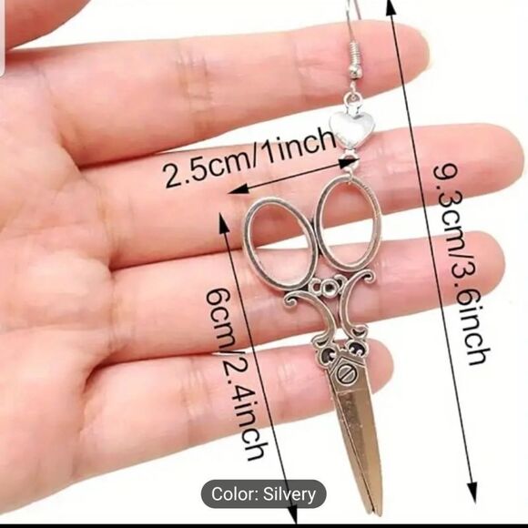 Scissor dangle style earrings - Picture 2 of 8